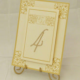 Dalmazio Design Table Sign w/ Easel - 2 Layer Floating Swarovski/ Flourish Personalized